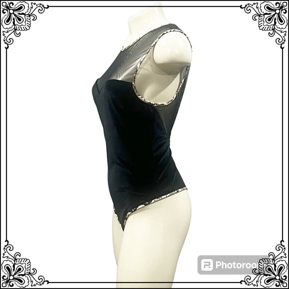 VICTORIA'S SECRET Mesh and Velour Sleeveless Bodysuit - Size M / NWOT - Picture 3 of 8
